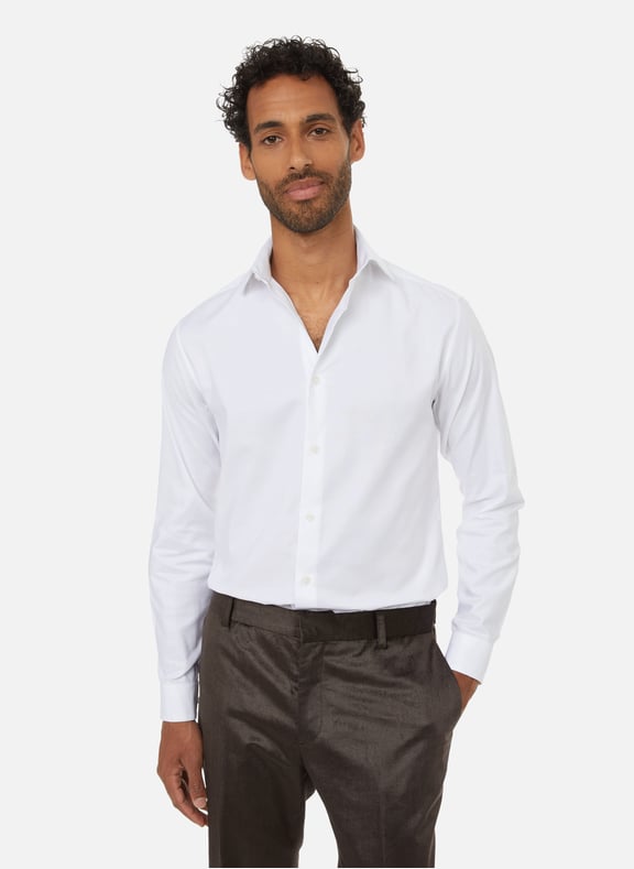 Cotton twill shirt White by AU PRINTEMPS PARIS AU PRINTEMPS PARIS Cotton twill shirt White