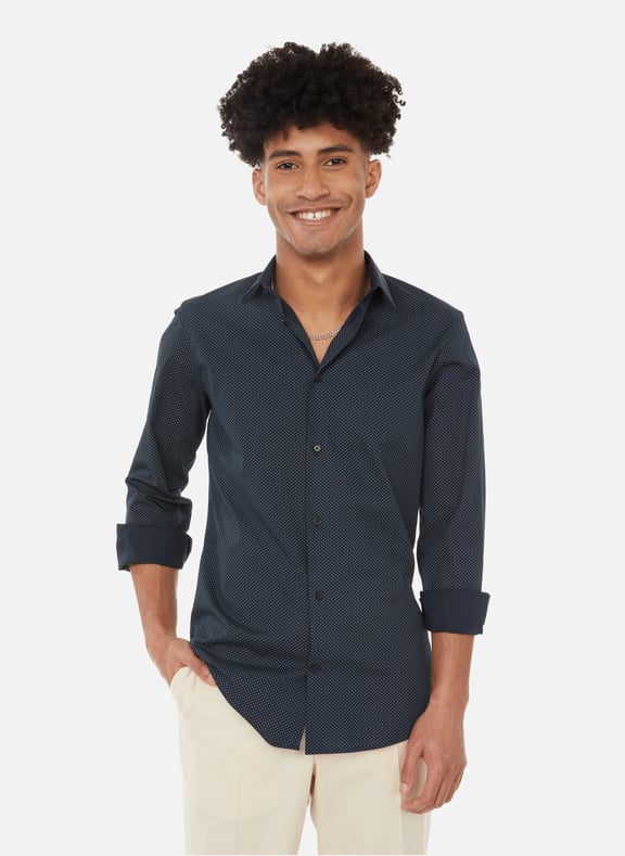 Printed cotton shirt Blue by AU PRINTEMPS PARIS AU PRINTEMPS PARIS Printed cotton shirt Blue