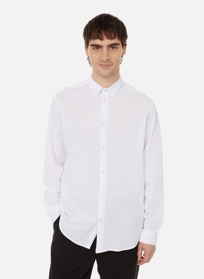 Long-sleeved cotton piqué shirt AU PRINTEMPS PARIS