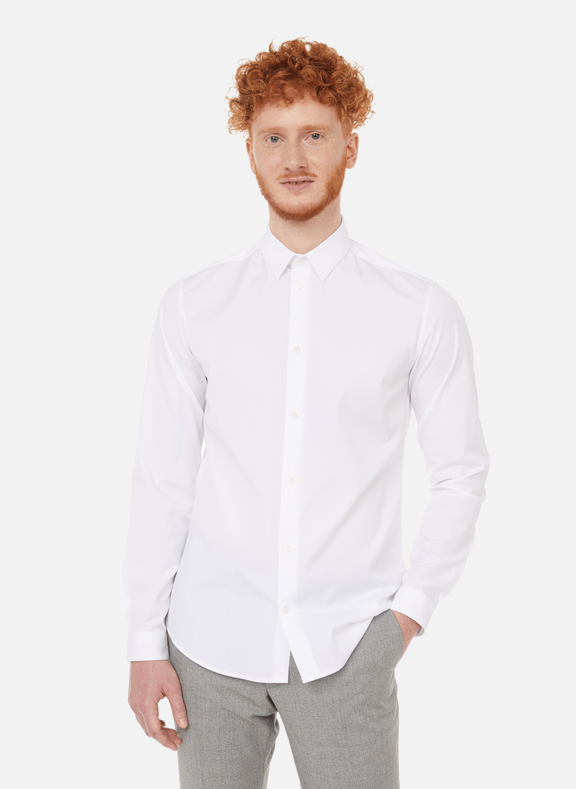 AU PRINTEMPS PARIS Slim-fit cotton shirt White