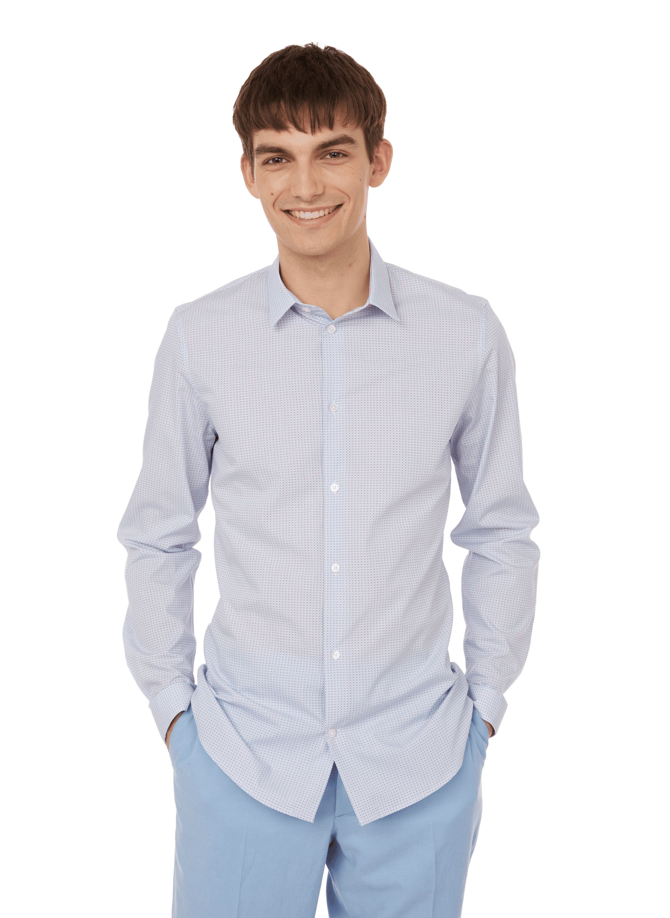 SLIM-FIT PRINTED COTTON SHIRT - IN 