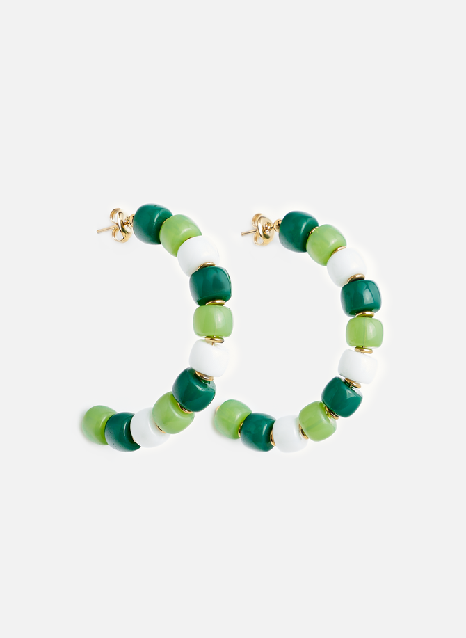 Hoop earrings with beads AU PRINTEMPS PARIS