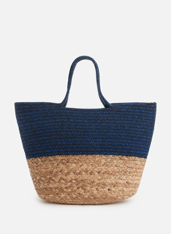 Cotton and straw-blend basket bag AU PRINTEMPS PARIS