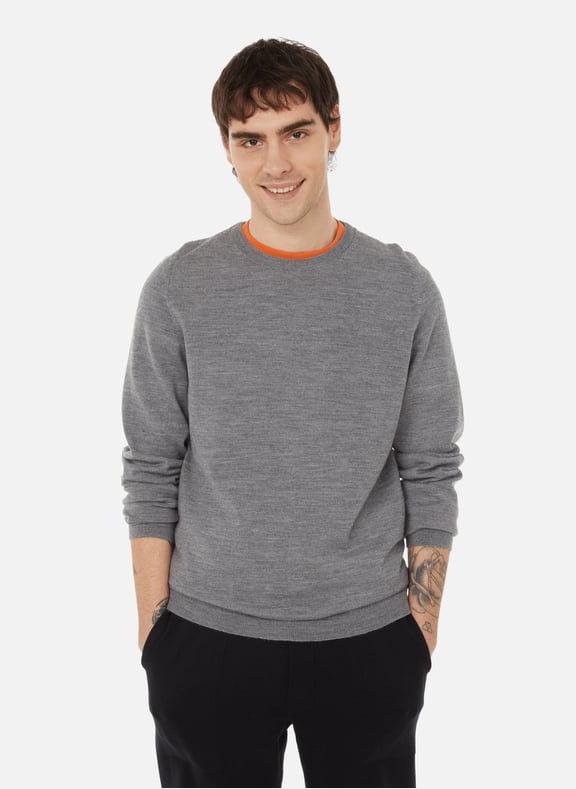 Round-neck wool jumper Grey by AU PRINTEMPS PARIS AU PRINTEMPS PARIS Round-neck wool jumper Grey