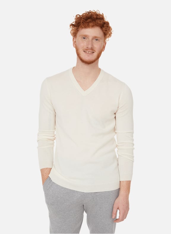 Cashmere V-neck jumper White by AU PRINTEMPS PARIS AU PRINTEMPS PARIS Cashmere V-neck jumper White