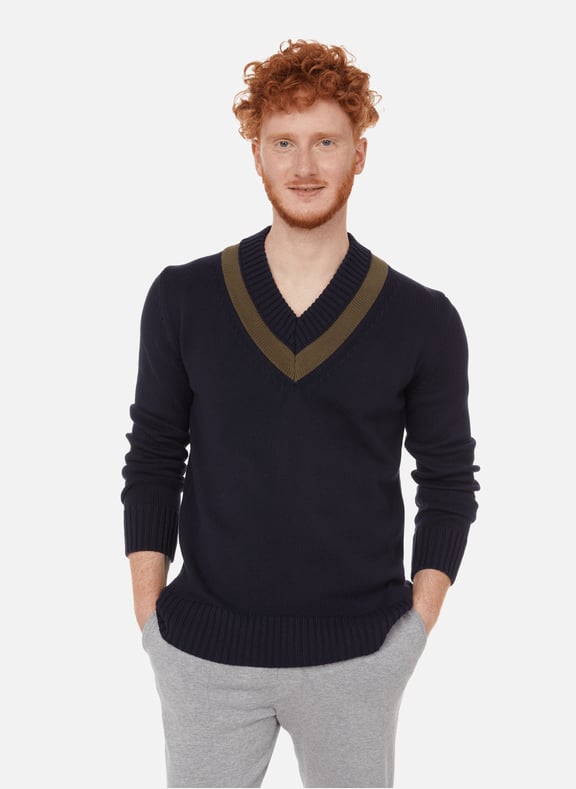 Cotton V-neck jumper Blue by AU PRINTEMPS PARIS AU PRINTEMPS PARIS Cotton V-neck jumper Blue