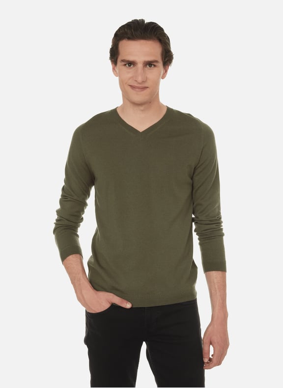 Merino wool jumper Khaki by AU PRINTEMPS PARIS AU PRINTEMPS PARIS Merino wool jumper Khaki