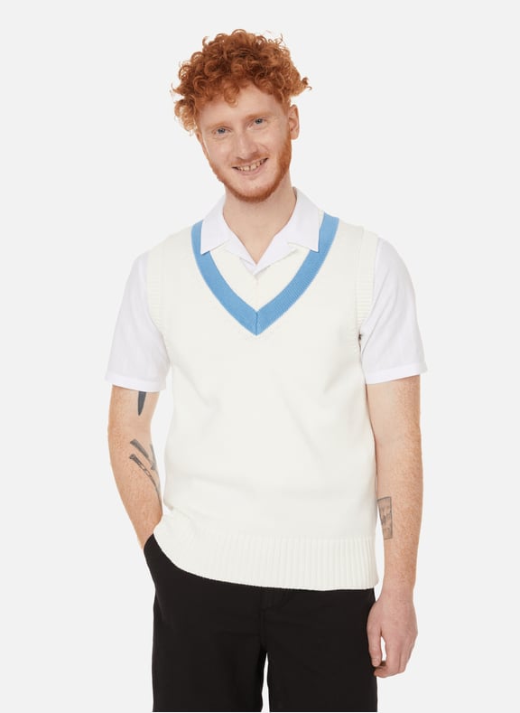 Sleeveless cotton jumper White by AU PRINTEMPS PARIS AU PRINTEMPS PARIS Sleeveless cotton jumper White