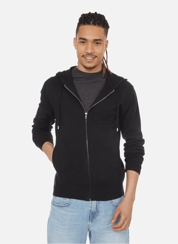 Cotton and silk zip-up sweatshirt Blue by AU PRINTEMPS PARIS AU PRINTEMPS PARIS Cotton and silk zip-up sweatshirt Blue