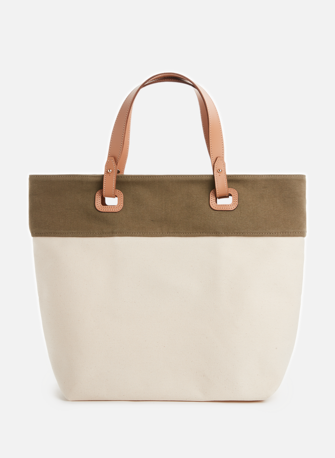 Cotton and leather shopping bag AU PRINTEMPS PARIS