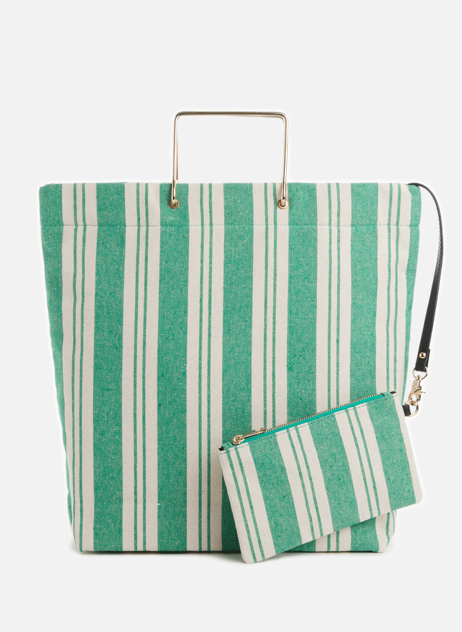 Striped cotton-blend tote bag AU PRINTEMPS PARIS
