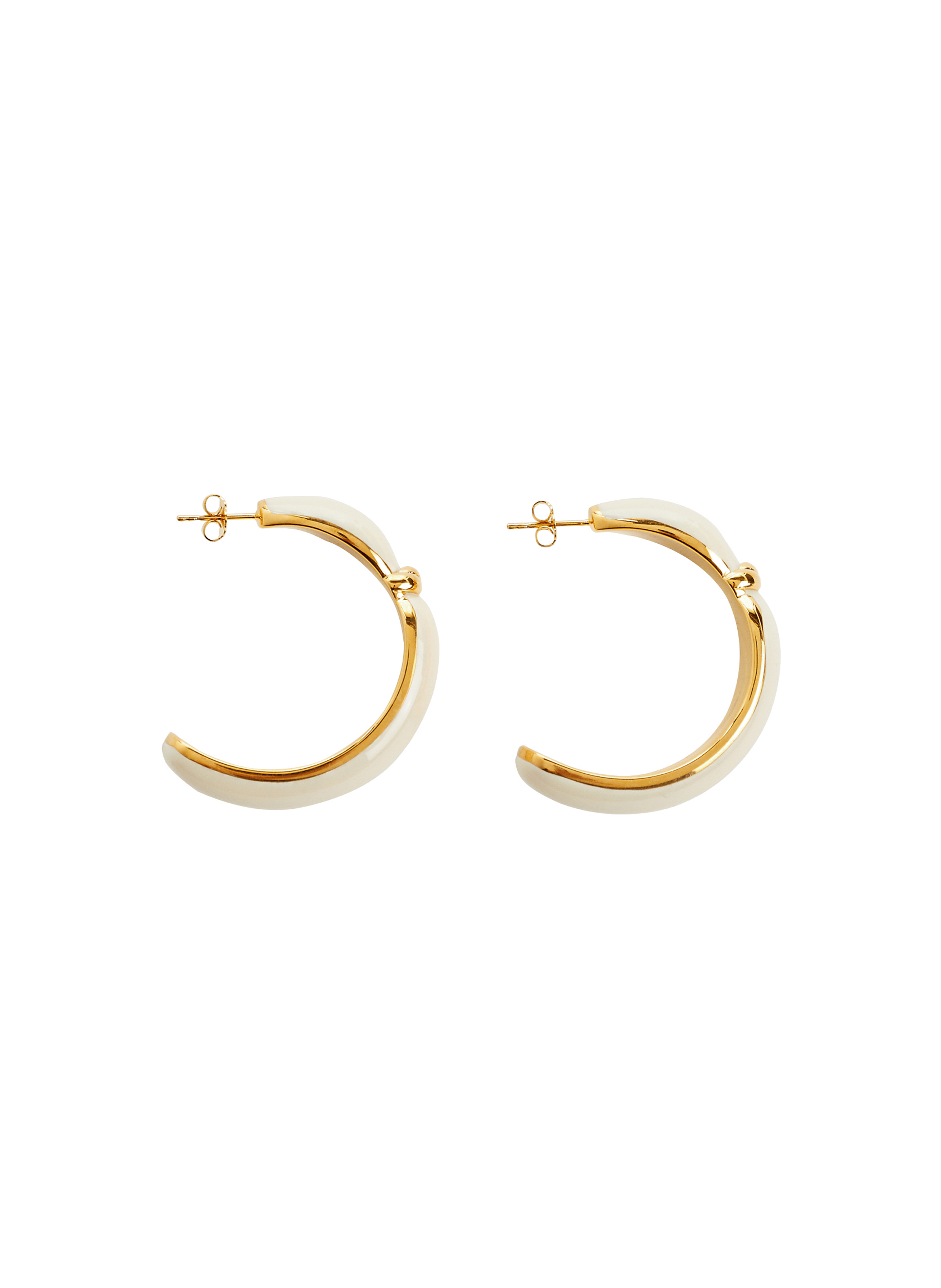 gold half circle earrings