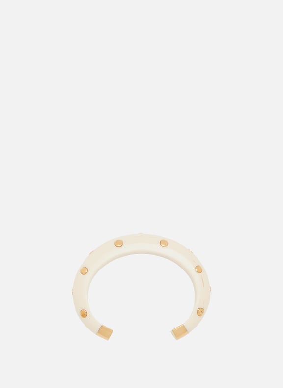Studded Caftan Moon Bangle Golden by AURELIE BIDERMANN AURELIE BIDERMANN Studded Caftan Moon Bangle Golden