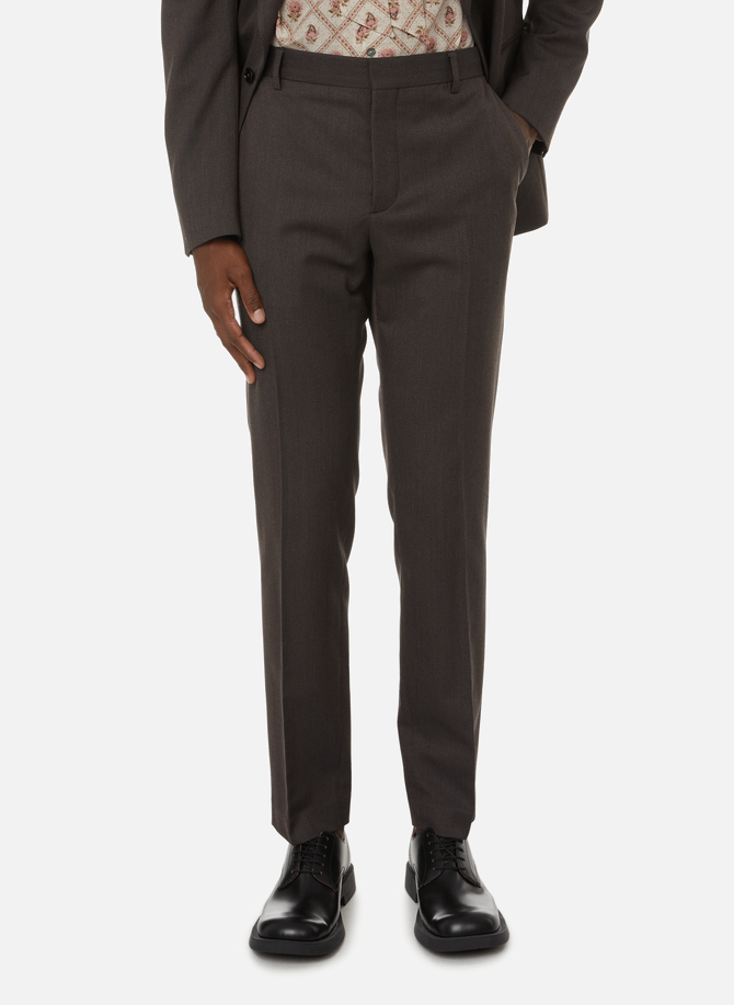 Virgin wool twill-blend suit trousers AZZARO