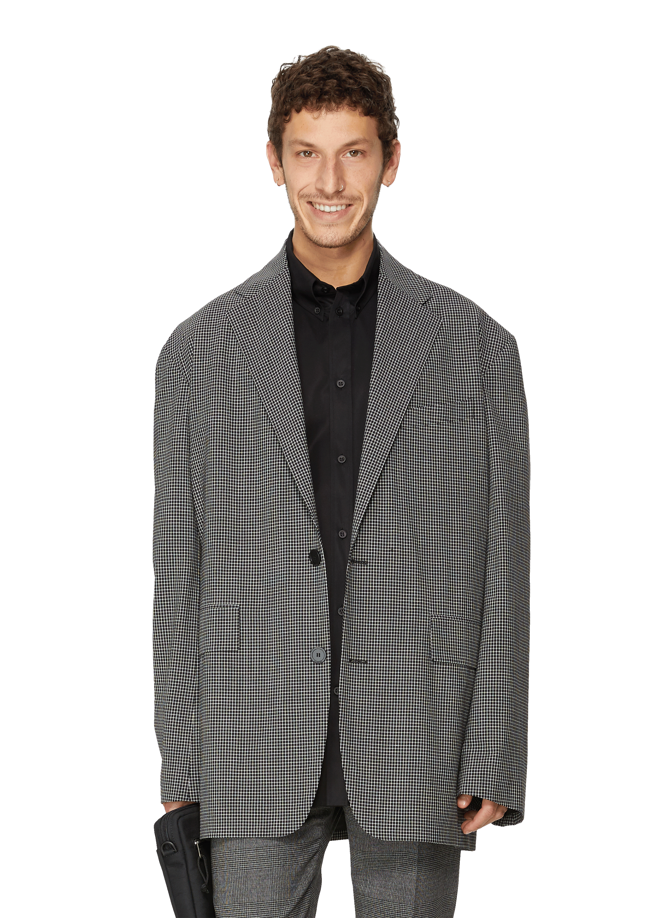 Balenciaga Shifted Wool Blazer in Grey for Men  Lyst UK