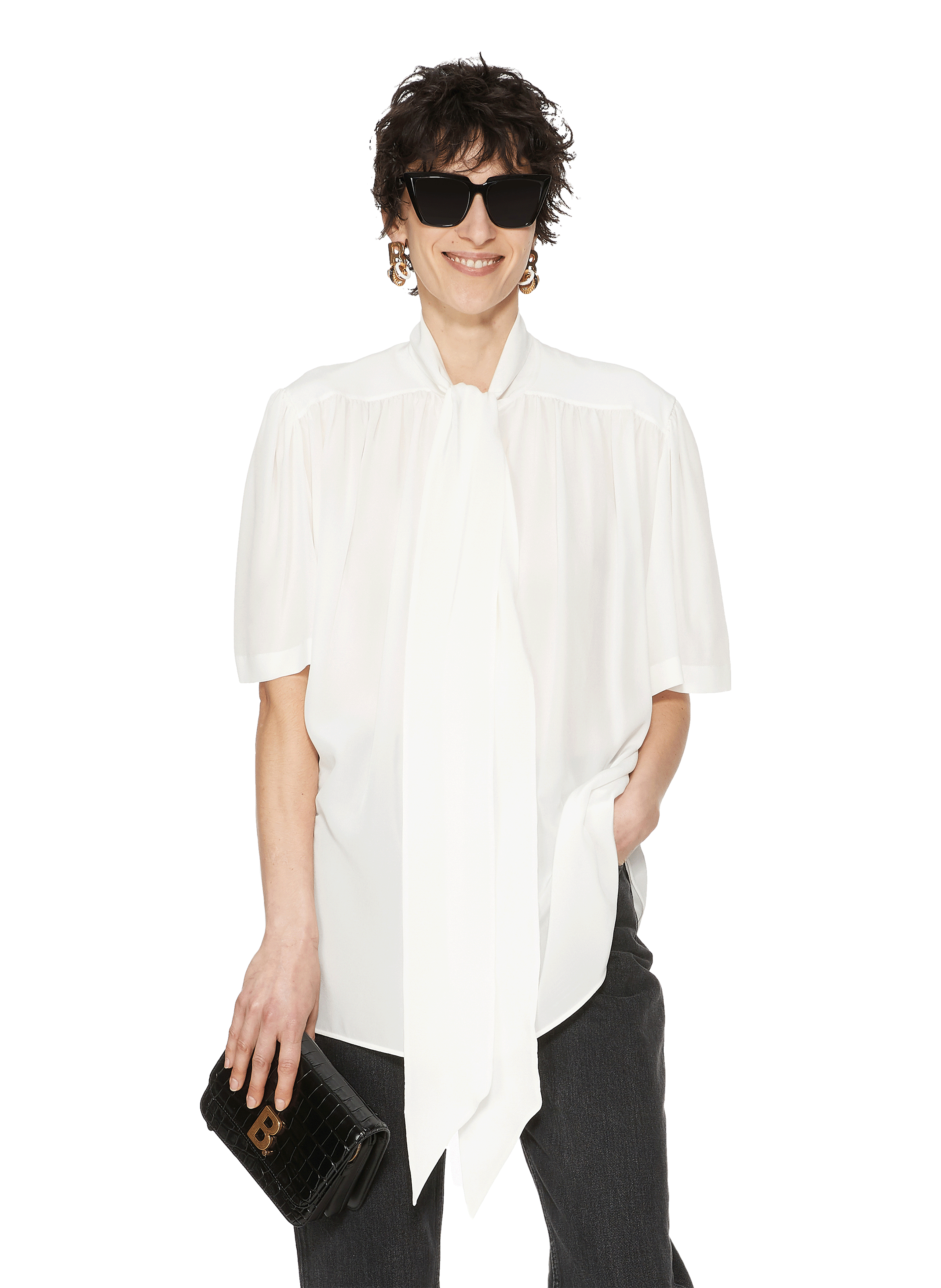 balenciaga white blouse