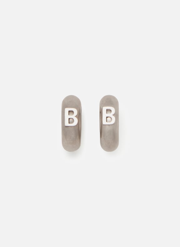 Earrings B in brass Silver by BALENCIAGA BALENCIAGA Earrings B in brass Silver