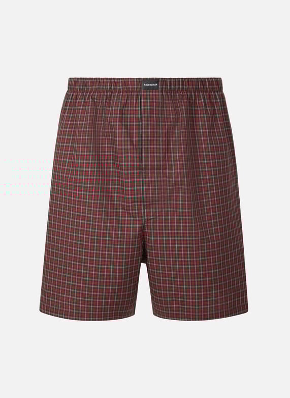 Red Check cotton boxer shorts