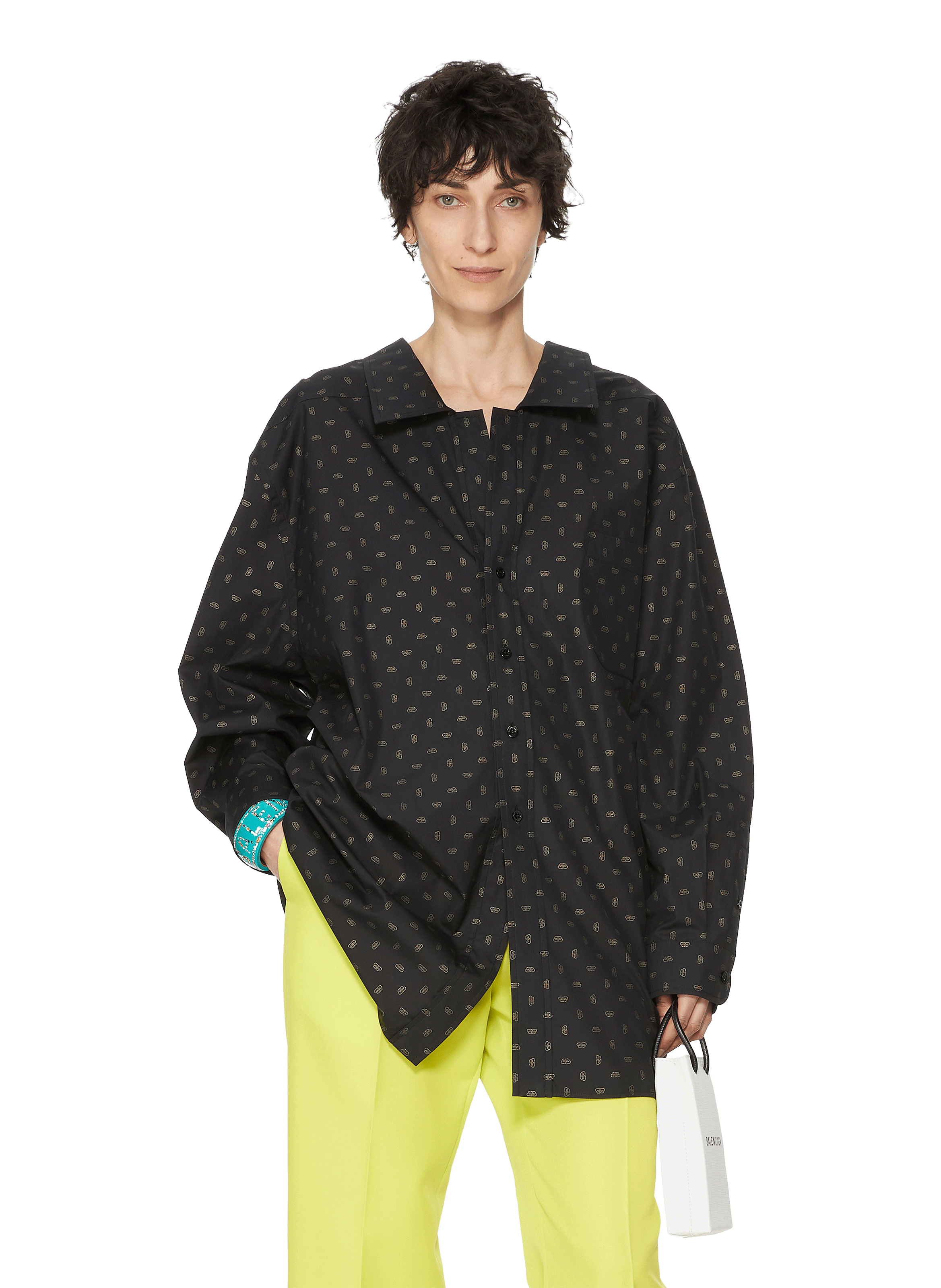 OPEN BACK LONG SLEEVE COTTON POPLIN 