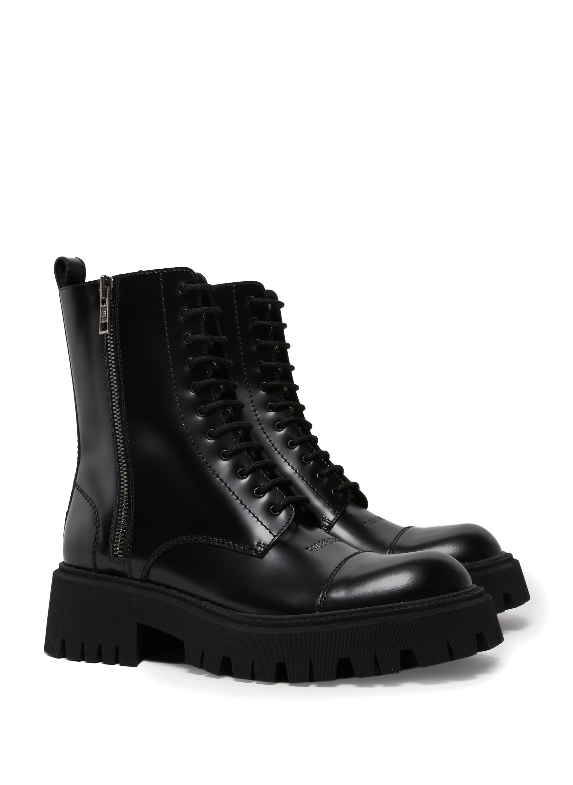 Strike leather boots Balenciaga Black size 44 EU in Leather  24720549