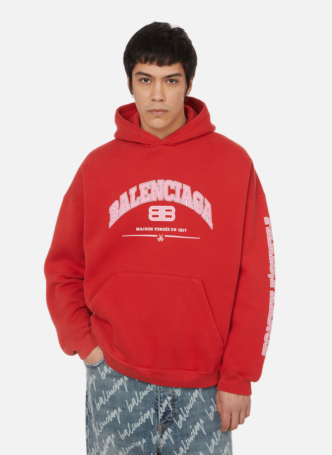 Cotton-blend logo hoodie BALENCIAGA