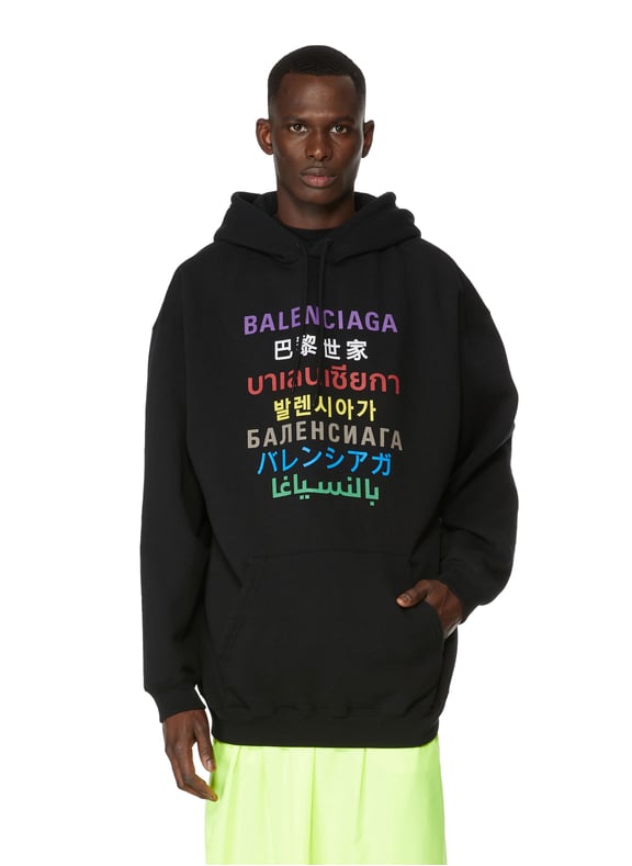 Hoodie With Printed Logo Balenciaga For Men Printemps Com Hoodie With Printed Logo Balenciaga For Men Printemps Com