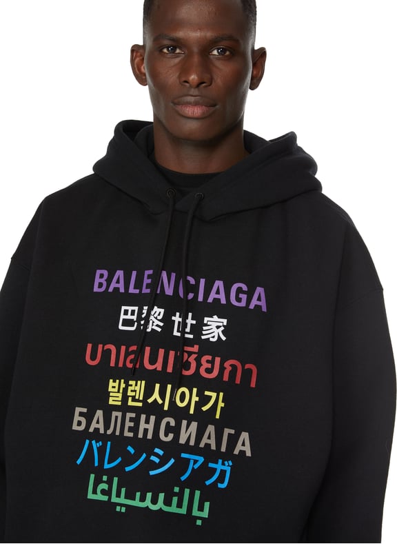 Hoodie With Printed Logo Balenciaga For Men Printemps Com Hoodie With Printed Logo Balenciaga For Men Printemps Com