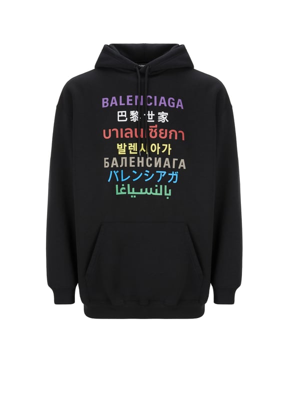Hoodie With Printed Logo Balenciaga For Men Printemps Com Hoodie With Printed Logo Balenciaga For Men Printemps Com