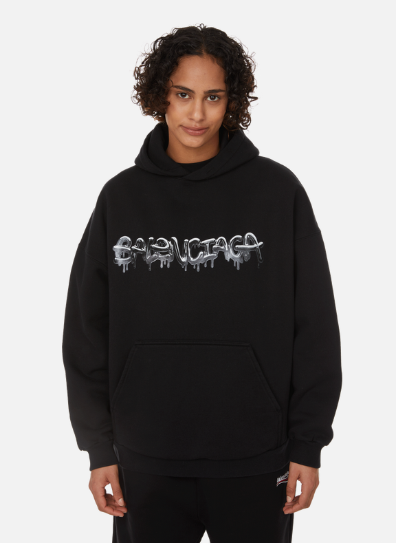 BALENCIAGA Cotton-blend hoodie Black