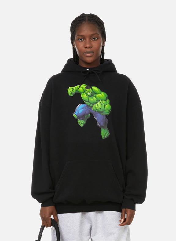 Hulk cotton hoodie Black by BALENCIAGA BALENCIAGA Hulk cotton hoodie Black
