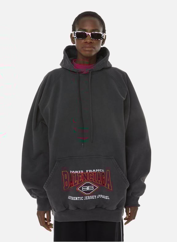 Oversized cotton hoodie Black by BALENCIAGA BALENCIAGA Oversized cotton hoodie Black