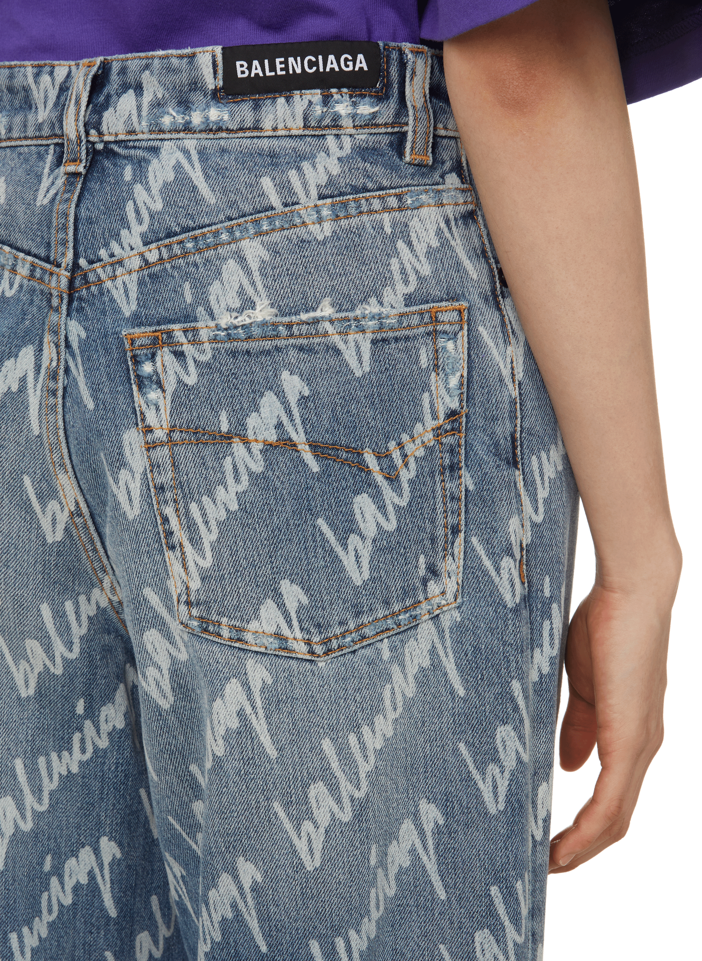 Quần jeans nữ ống xuông BALENCIAGA thêu chữ đẹp độc SIÊU CẤP quần j  lien  fashion