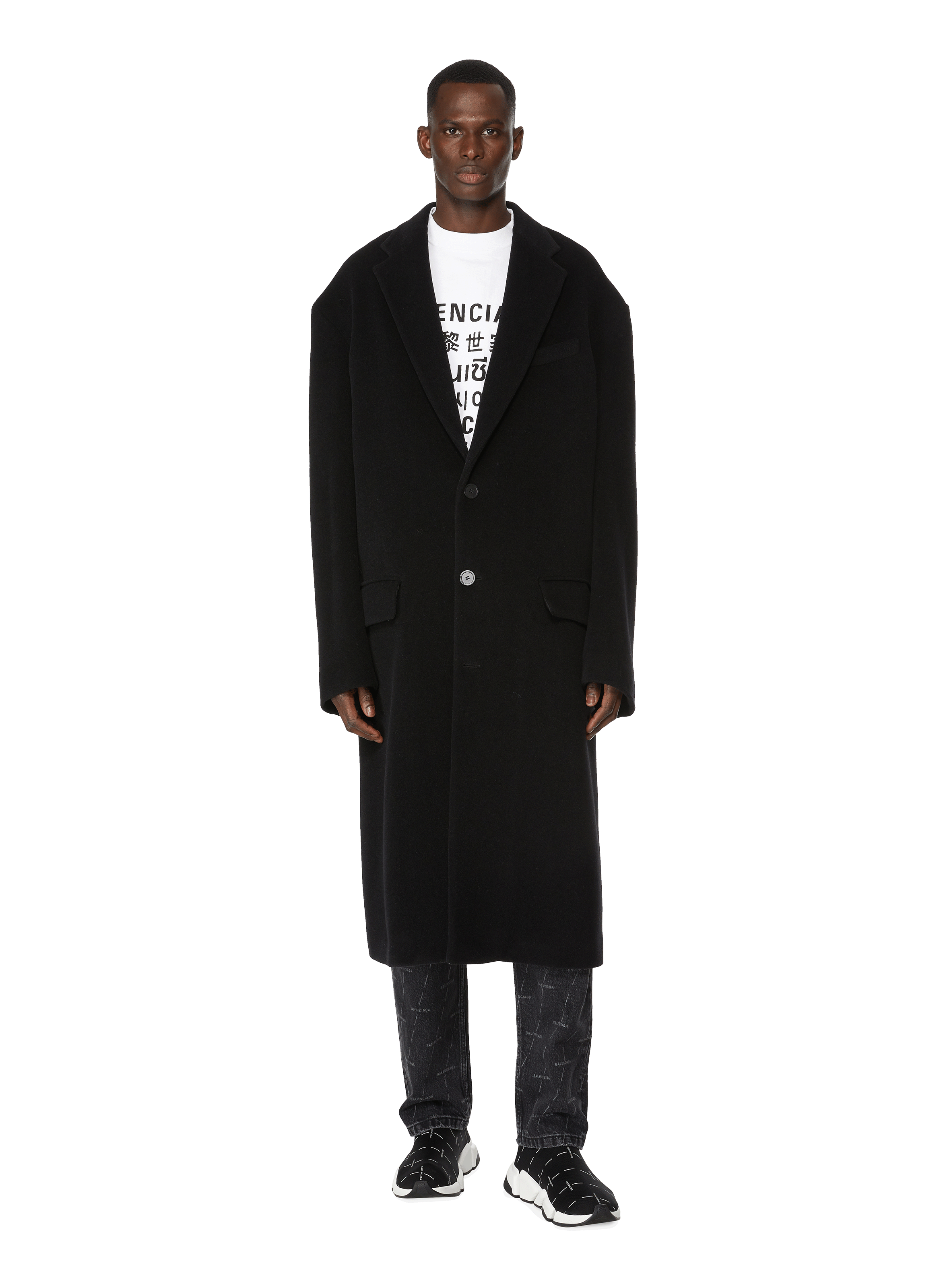 balenciaga double breasted coat