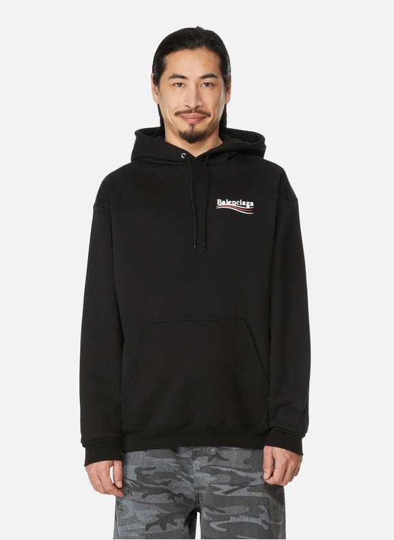 Printed cotton sweatshirt Black by BALENCIAGA BALENCIAGA Printed cotton sweatshirt Black