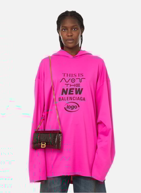 This Is Not hooded cotton-blend T-shirt Red by BALENCIAGA BALENCIAGA This Is Not hooded cotton-blend T-shirt Red