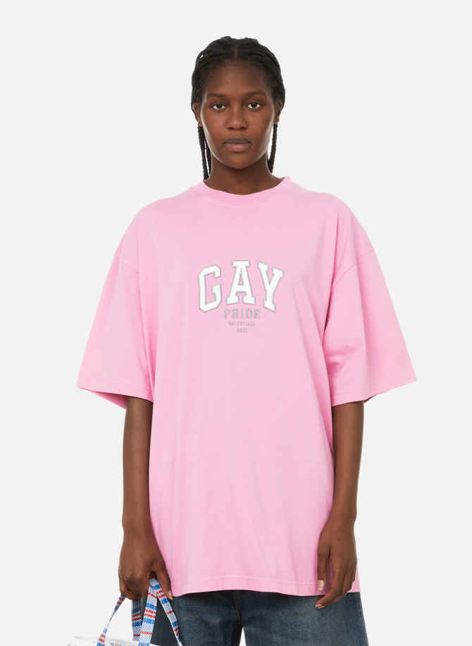 Gay Pride embroidered cotton T-shirt BALENCIAGA