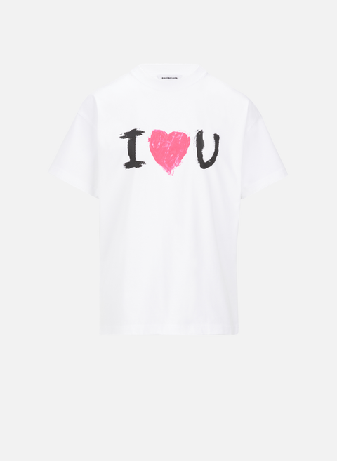 T-shirt I love U en coton WhiteBALENCIAGA 