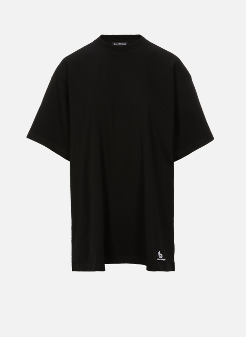 T-shirt oversize avec logo en coton BlackBALENCIAGA 