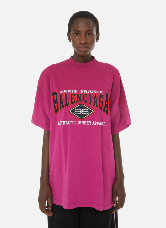 BALENCIAGA Oversized cotton T-shirt Pink