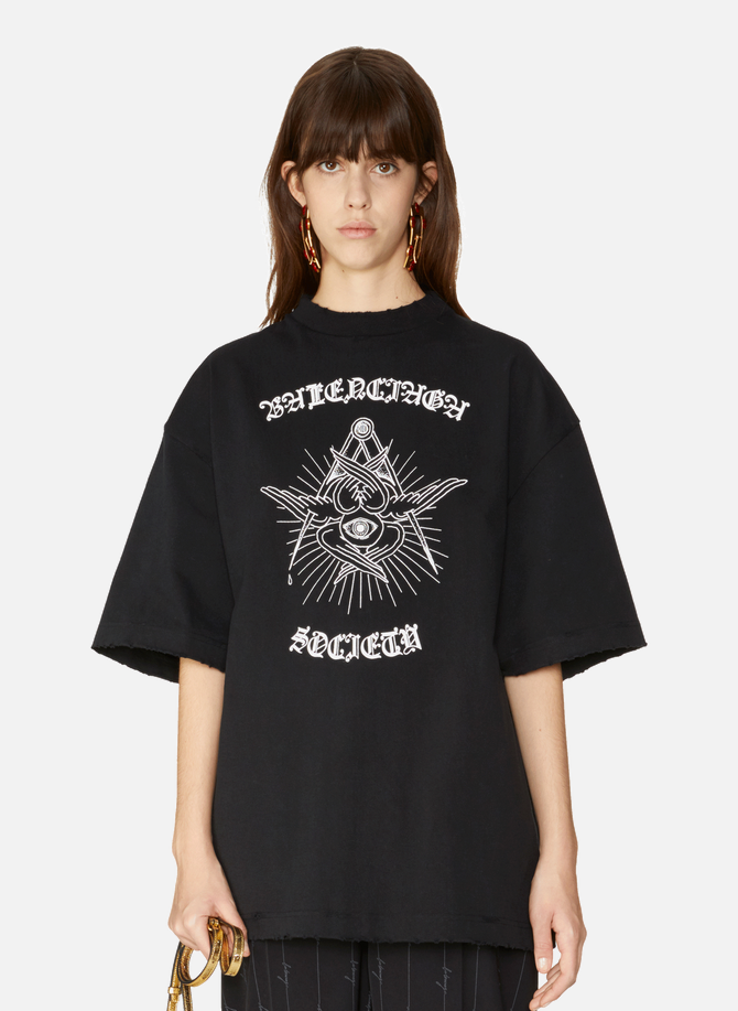 Gothic oversize cotton T-shirt BALENCIAGA