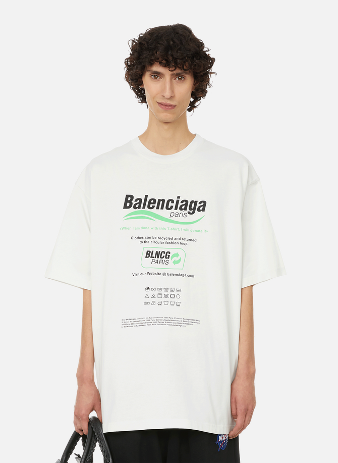 Oversized printed cotton T-shirt BALENCIAGA