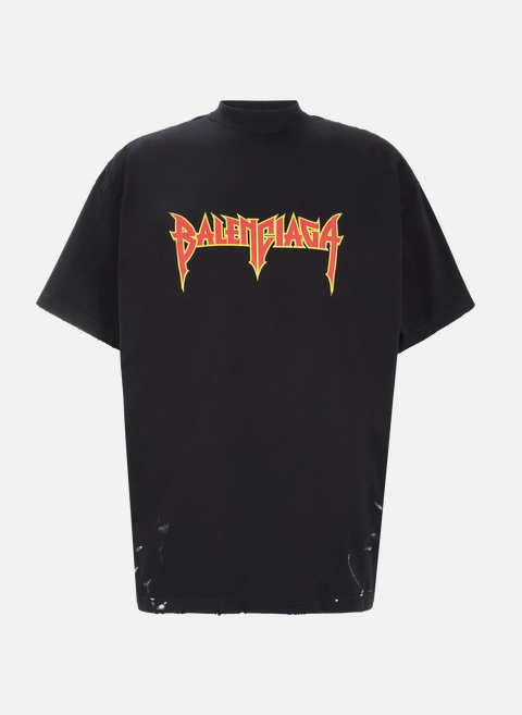 T-shirt oversize Metal en coton BlackBALENCIAGA 
