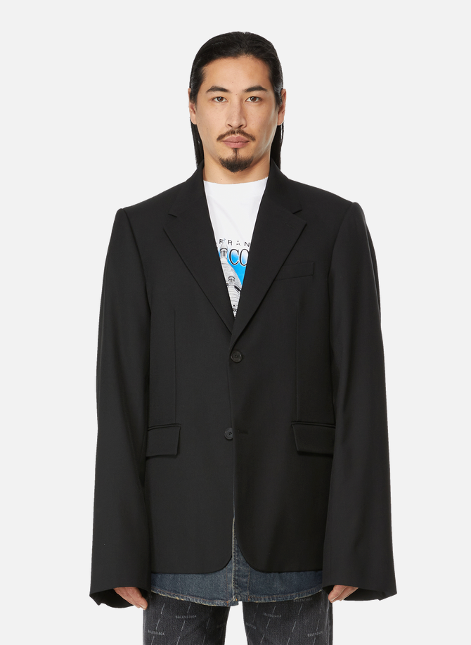 Bi-material blazer jacket BALENCIAGA