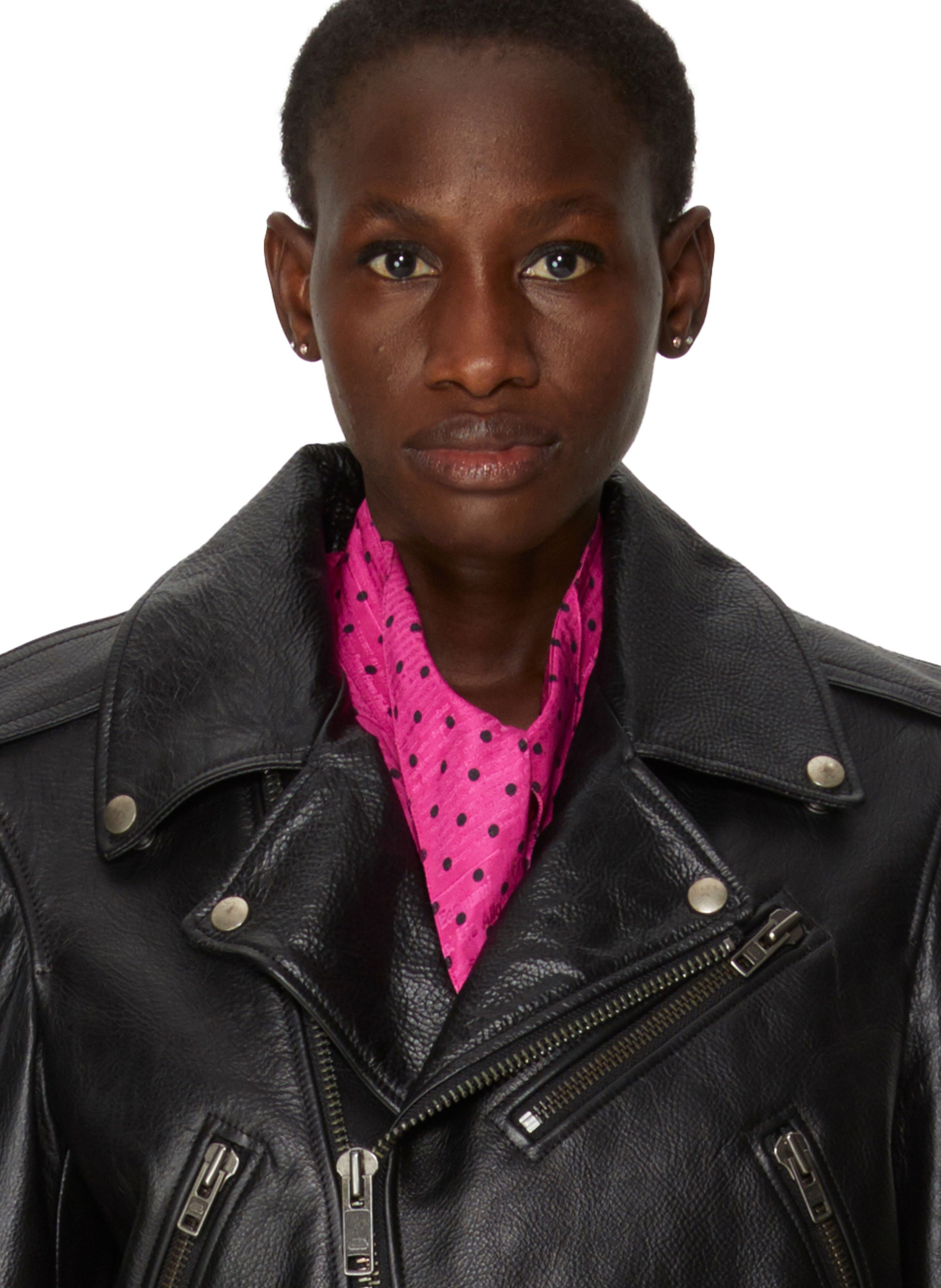 leather fitted jacket