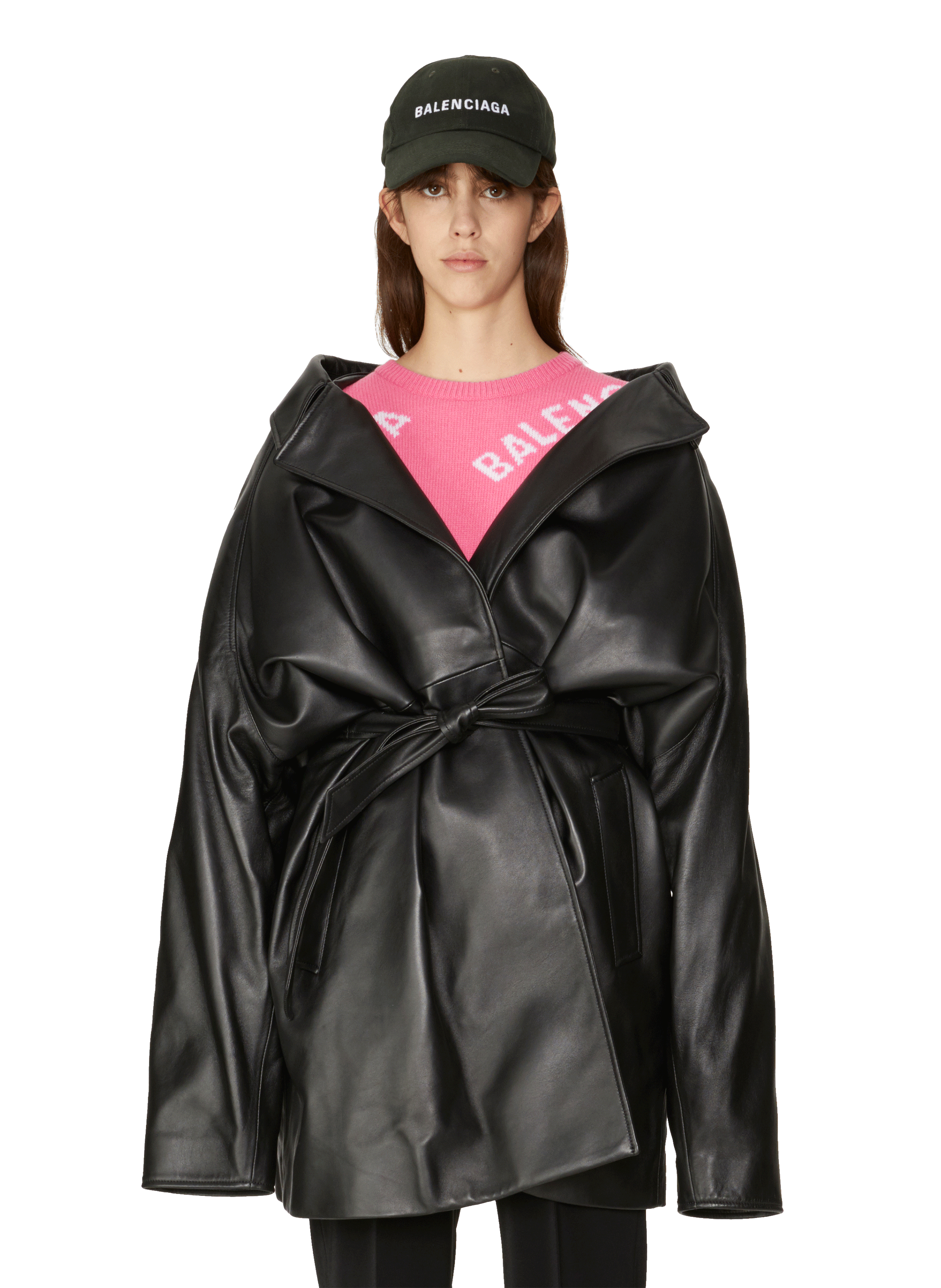 balenciaga women's leather jacket