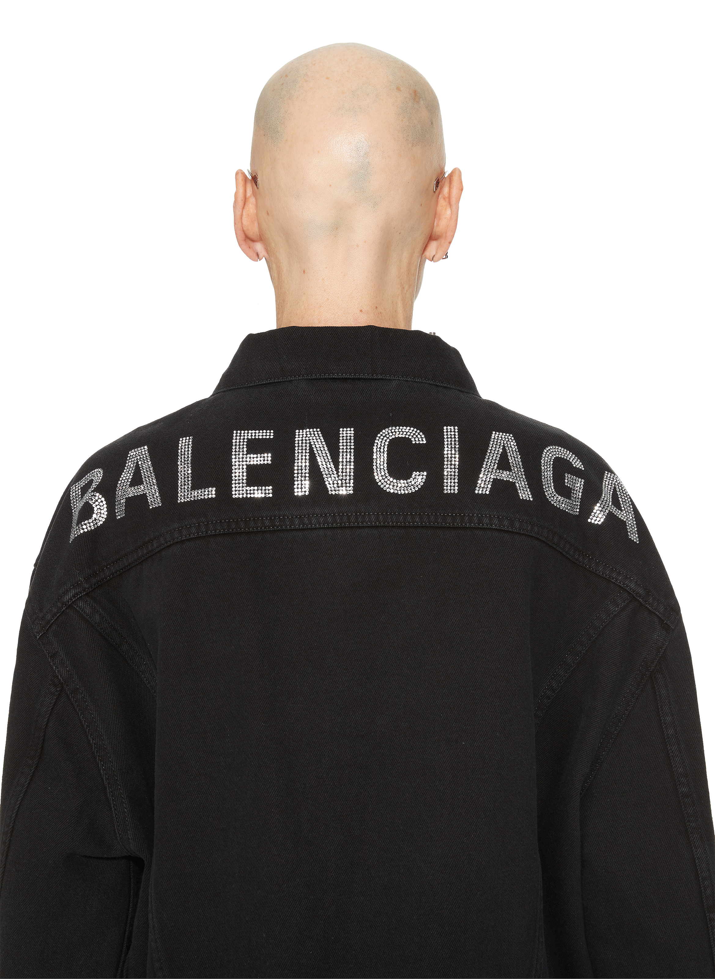 balenciaga rhinestone denim jacket