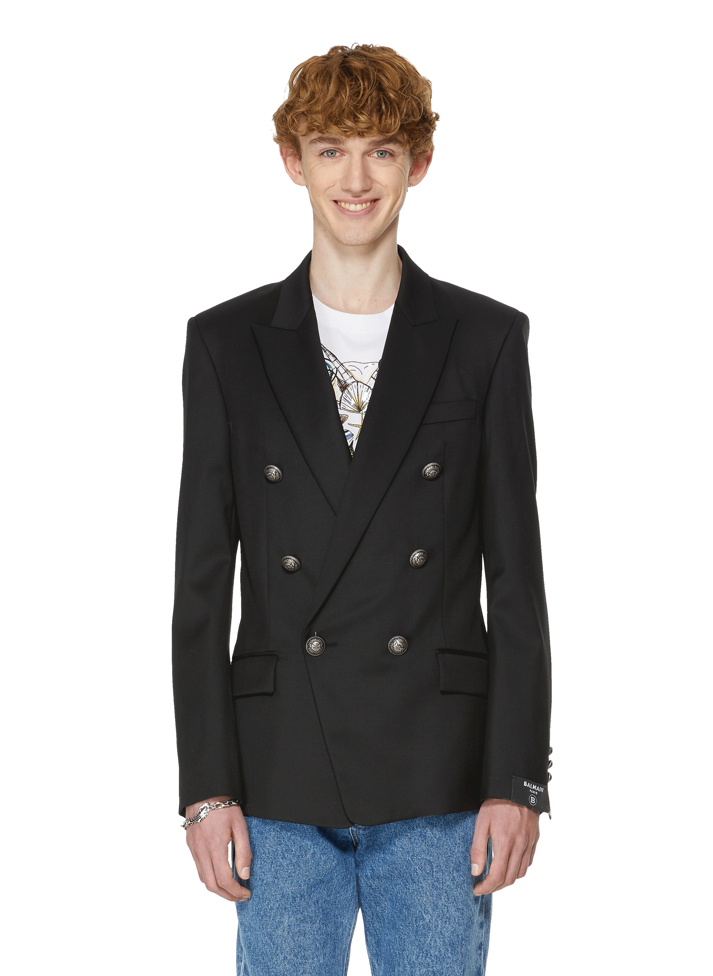 balmain wool blazer