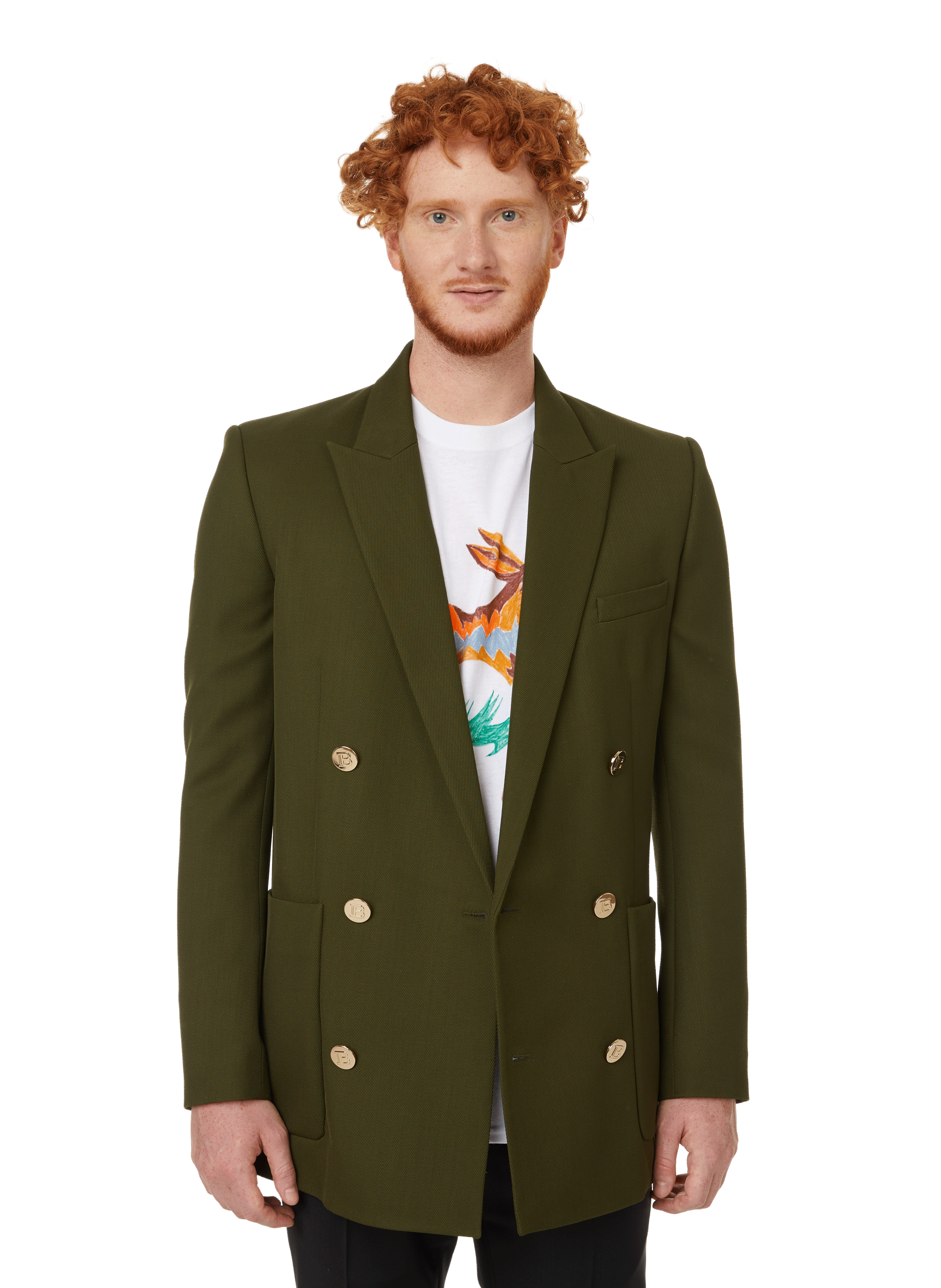 WOOL TWILL BLAZER - BALMAIN for MEN 