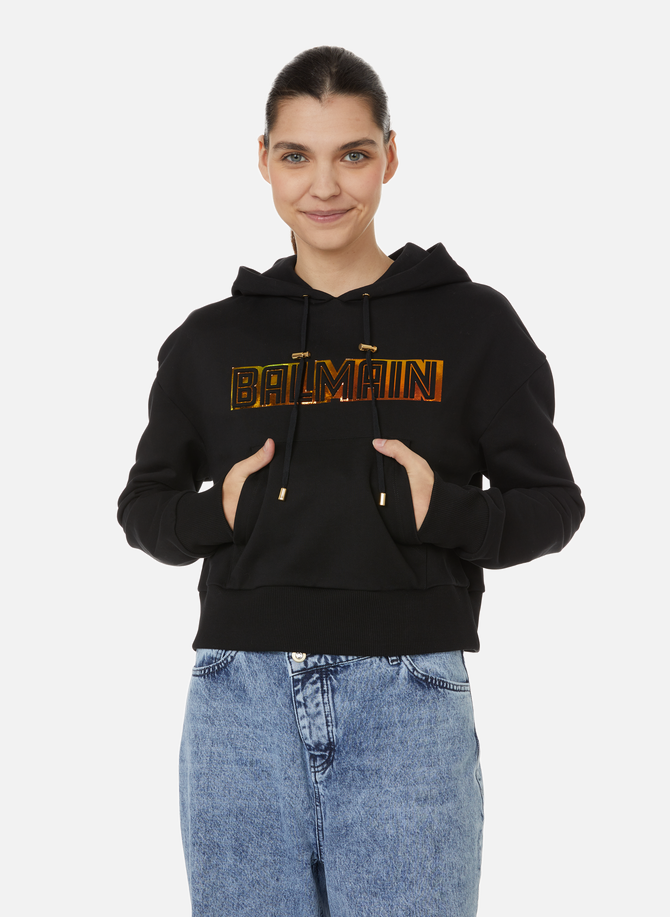 Cotton logo hoodie
 BALMAIN