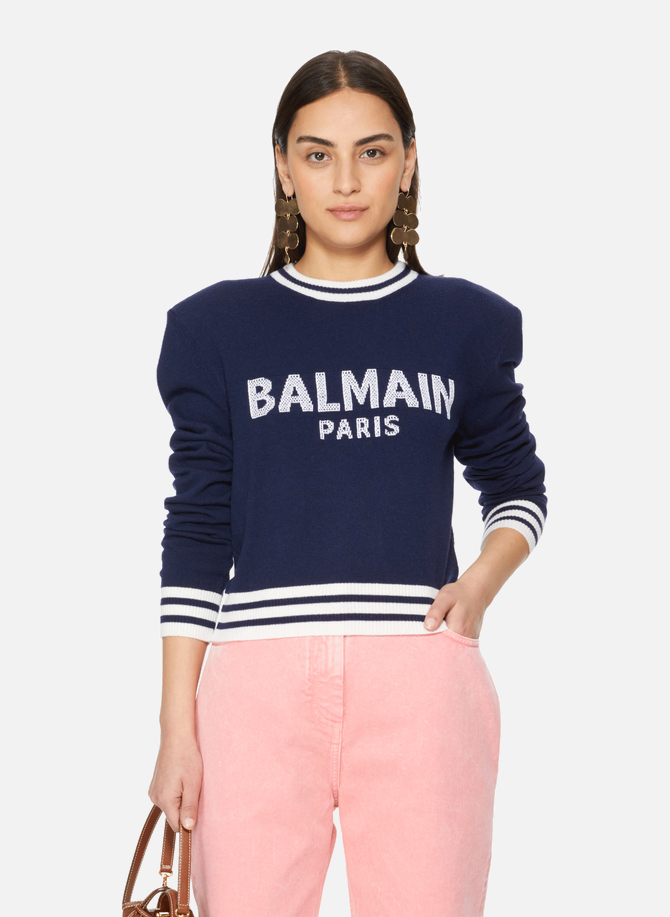 Wool and cashmere logo jumper BALMAIN